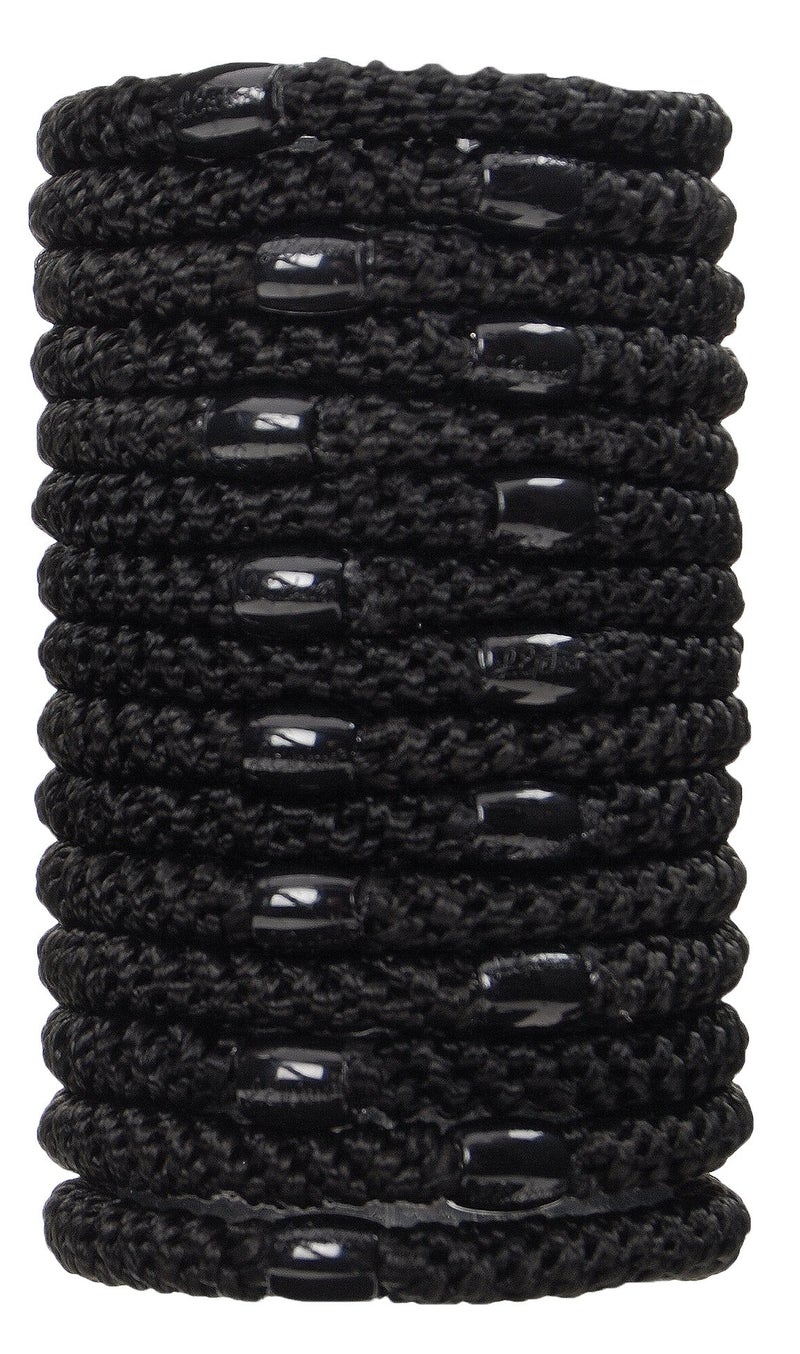 L. Erickson Black Hair Ties for Thick Hair, Grab & Go Pony Tube, 15 Pack, Black Pack, Thick No-Crease Bands with Strong Hold, Damage-Free Design, Sleek Everyday Style | L. Erickson - Image 3
